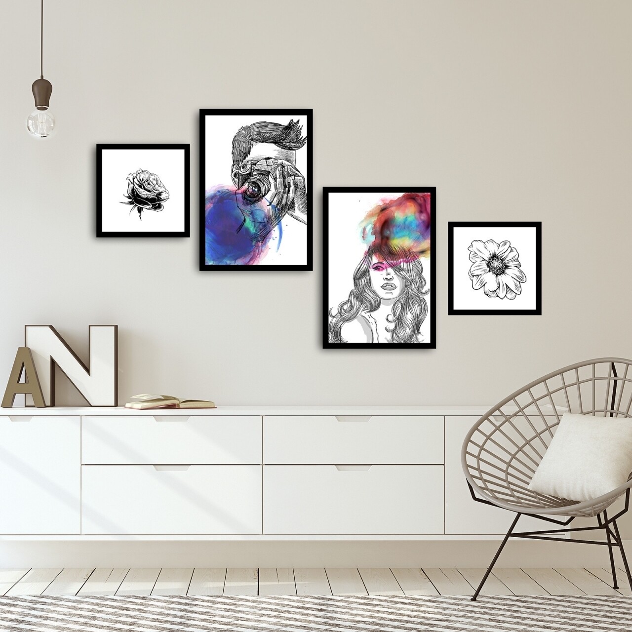 Set 4 tablouri decorative, Alpha Wall, Photography, 30x30/35x50 cm - imagine 3